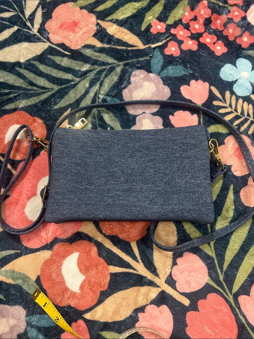 Nwot Jen & Co Casual Denim Crossbody Bag - Blue